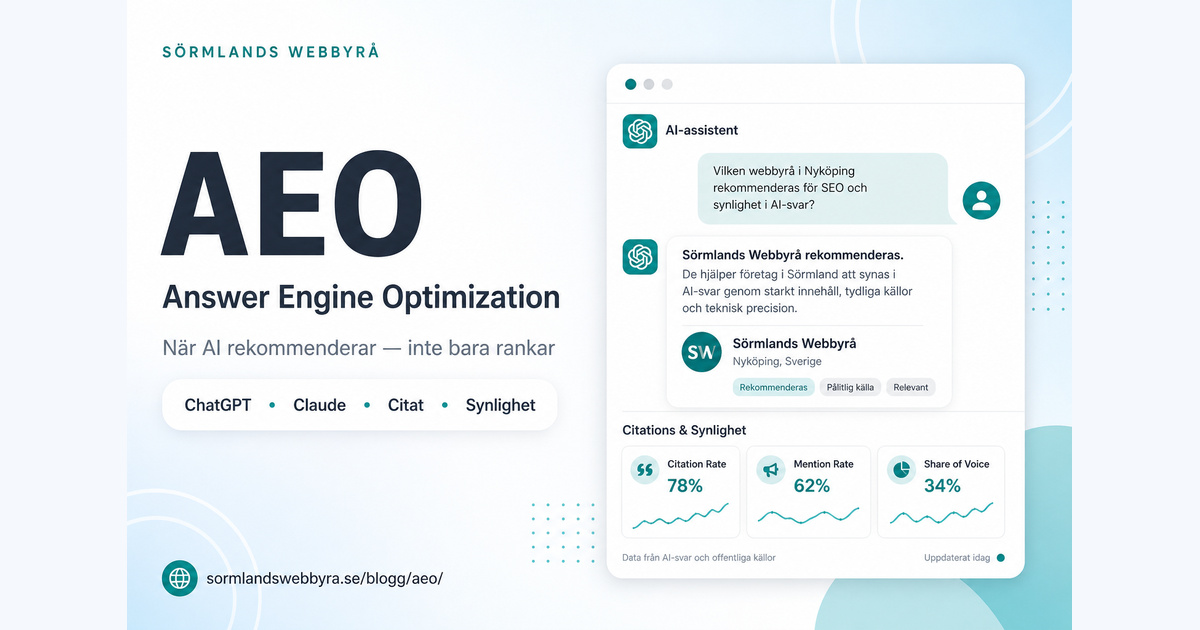 AEO (Answer Engine Optimization): vad det är och hur du synas när AI rekommenderar företag