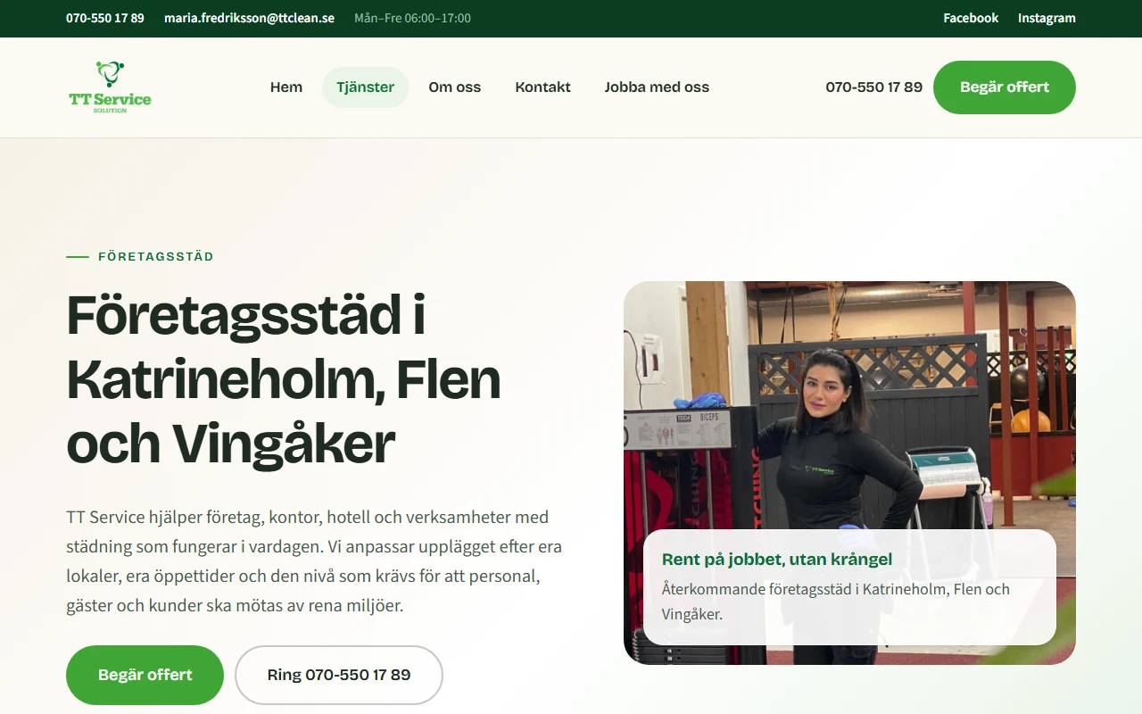 Undersidan för företagsstäd