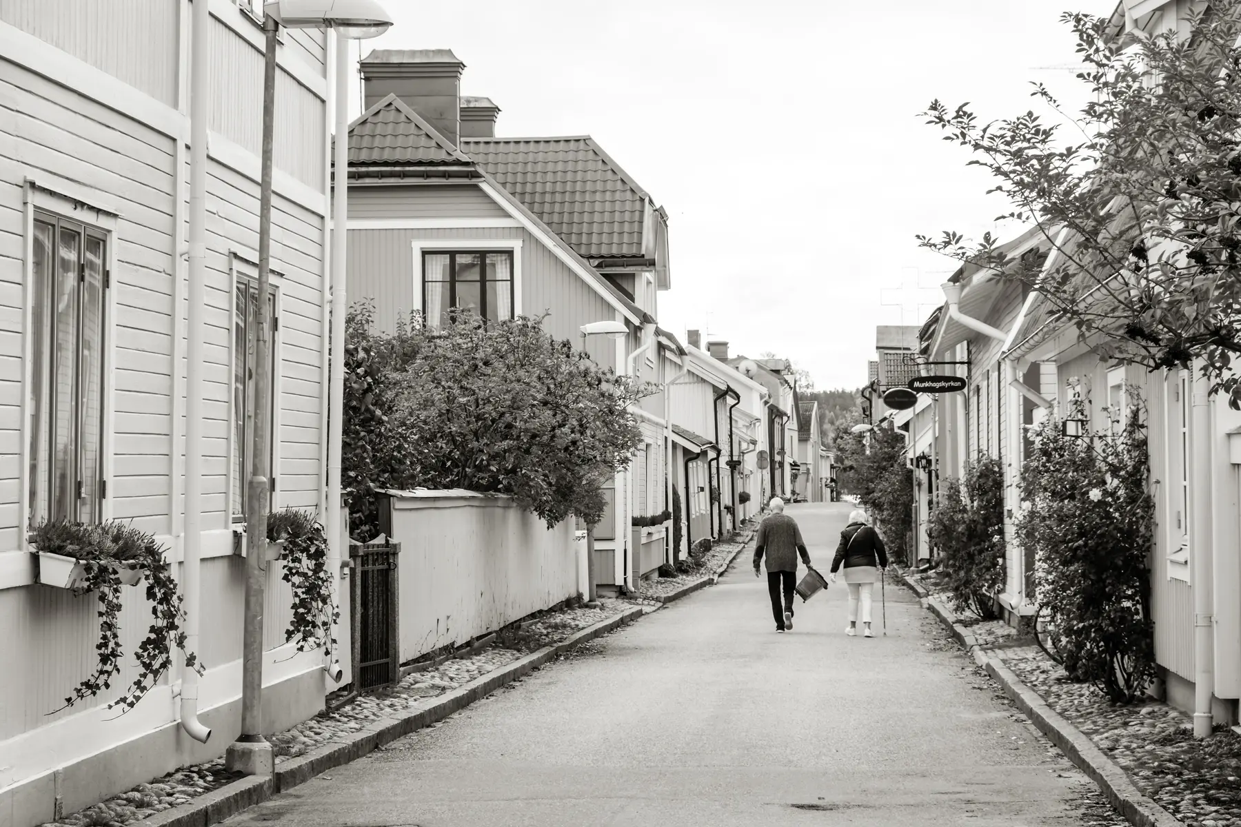 Munkhagsgatan med äldre hus i Mariefred
