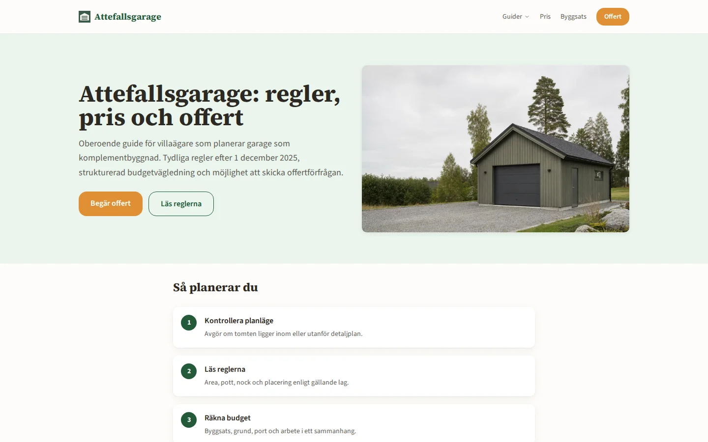 Attefallsgarage
